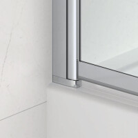 SAT Badewannenabtrennung 2-teilig Schiebesystem 140 x 120 cm Sicherheitsglas Easy Clean