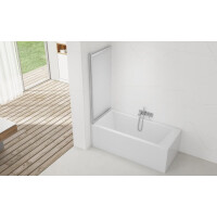 SAT Badewannenabtrennung 2-teilig Schiebesystem 140 x 120 cm Sicherheitsglas Easy Clean