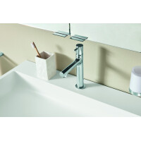 VIGOUR White XL Einhand-Waschtischbatterie 220 mm ohne Ablaufgarnitur, verchromt