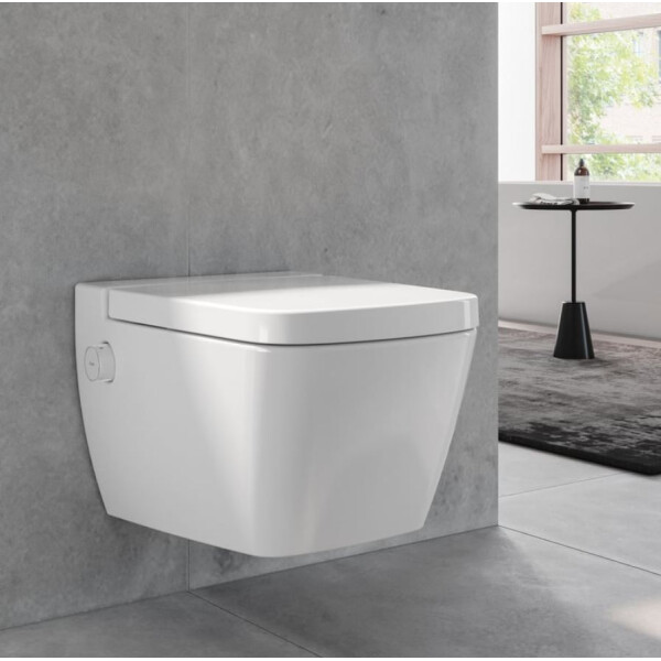 TECE One Wand-Dusch-WC spülrandlos mit Bidetfunktion Warm- und Kaltwasser WC-Sitz mit Absenkautomatik, weiß