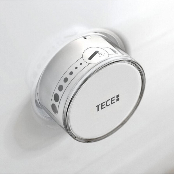 TECE One Set Wand-Dusch-WC mit Warm- und Kaltwasser, WC-Sitz mit Absenkautomatik, Vorwandelement und Drückerplatte, weiß