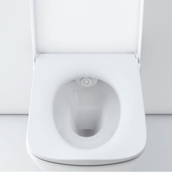 TECE One Set Wand-Dusch-WC mit Warm- und Kaltwasser, WC-Sitz mit Absenkautomatik, Vorwandelement und Drückerplatte, weiß
