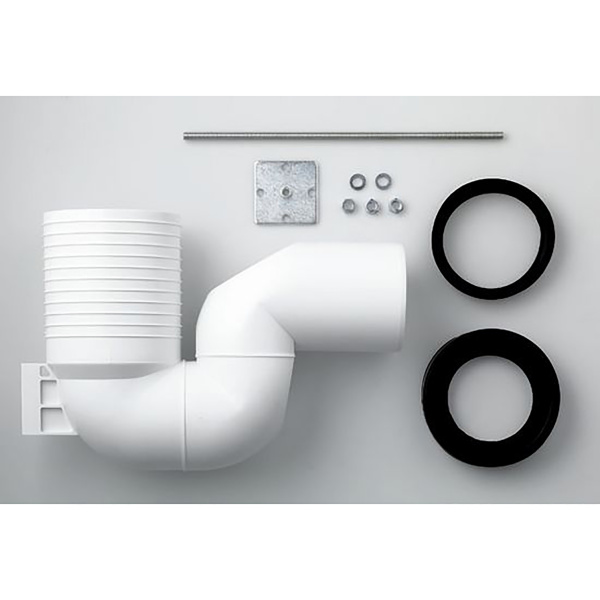 SAT FINE Stand-Kombi-WC-Set Abgang senkrecht spülrandlos Wasseranschluss links/rechts mit SoftClose WC-Sitz, weiß