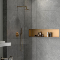SAT Aurum Duschnische Edelstahl 304 Montage ohne Bohren 121x28 cm, verschiedene Farben