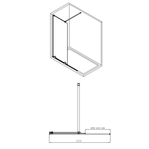 SAT Walk-In Xmotion Badewannenabtrennung 2-teilig Schiebetür, 150x117,5 cm