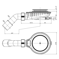 TRINNITY Duschwannen-Ablaufgarnitur für flache...