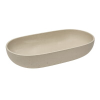 SAT Cemento Aufsatzwaschbecken 65x35 cm sandmatt Beton ohne Hahnloch und Überlauf, Sand