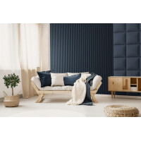 Fineza Spline Akustikplatte 24,5 x 265 MDF-Lamellen Schallschutz Wandpaneel für Innenräume, Marineblau