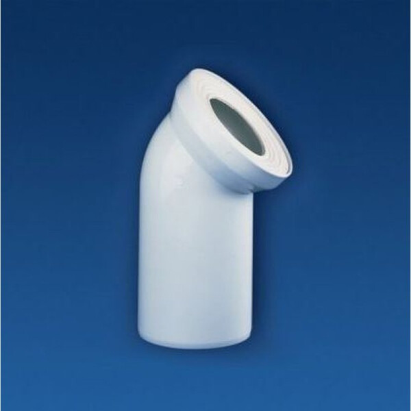 WC-Anschlussbogen 45° DN100 weiß Polypropylen mit Spezial-Lippendichtung