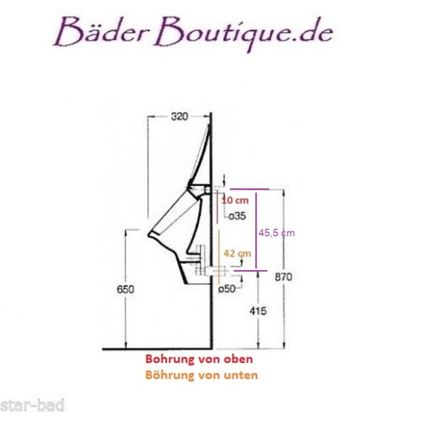 Urinalbecken mit Deckel & Grohe Zubehör, chrom