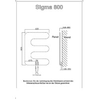 SIGMA Design Heizkörper 800 mm x 600 mm dreiarmig flach pulverbeschichtet in weiß