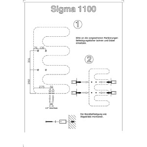 SIGMA Design Heizkörper 1100 x 600 mm...
