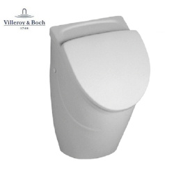 VILLEROY & BOCH O.NOVO Keramik Absaug Urinal mit Deckel, GEBERIT Rohbauset + Betätigungsplatte, weiß