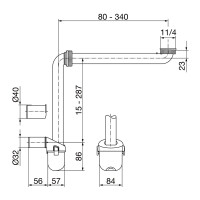 Laufen Raumspar Möbelsiphon DN32 H8942500000001 weiß Kunststoff für Waschbecken 1 1/4"