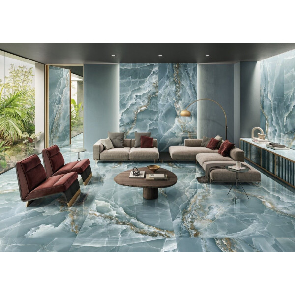 Emil Tele Di Marmo Onyx Bodenfliese 60x120 cm 1,44m² Marmor-Optik blau