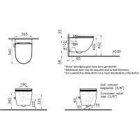 SAT Aquacare Wand-Dusch-WC spülrandlos mit SoftClose WC-Sitz, Schallschutz & GEBERIT BASIC Vorwandelement + DELTA25 Betätigungsplatte, verschiedene Farben