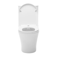 SAT Brevis WC-Kombination komplett Stand-WC mit Softclose spülrandlos und variabler Abgang, weiß