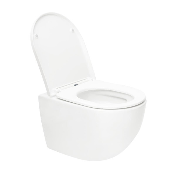 SAT Fusion Wand-WC spülrandlos Tornado Spülung Whirlflush wassersparend leise mit Softclose WC-Sitz, weiß