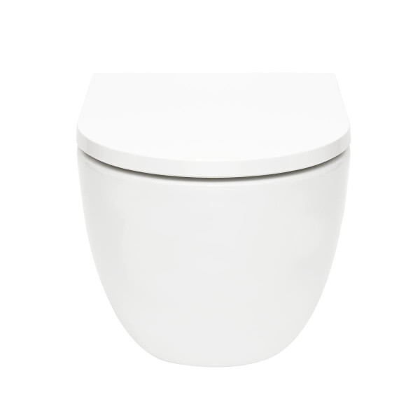 SAT Fusion Wand-WC spülrandlos Tornado Spülung Whirlflush wassersparend leise mit Softclose WC-Sitz, weiß