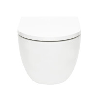 SAT Fusion Wand-WC spülrandlos Tornado Spülung Whirlflush wassersparend leise mit Softclose WC-Sitz, weiß