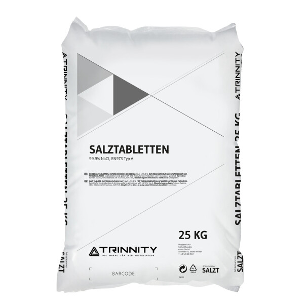 TRINNITY Regeneriersalz für Enthärtungsanlagen Tabs 25 kg Siedesalztabletten DIN 19604