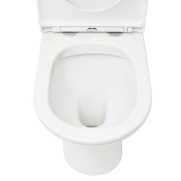 SAT Brevis Stand-Kombi-WC-Set spülrandlos mit erhöhter Sitzfläche 48 cm WC-Sitz SoftClose inkl. flexiblem Anschlussrohr