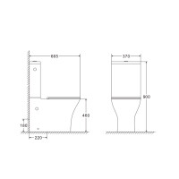 SAT Brevis Stand-Kombi-WC-Set spülrandlos mit erhöhter Sitzfläche 48 cm WC-Sitz SoftClose inkl. flexiblem Anschlussrohr