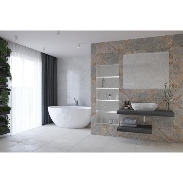 SAT Freistehende Badewanne aus Gussmarmor 167x82,3 cm Siphon und Füße, weiß