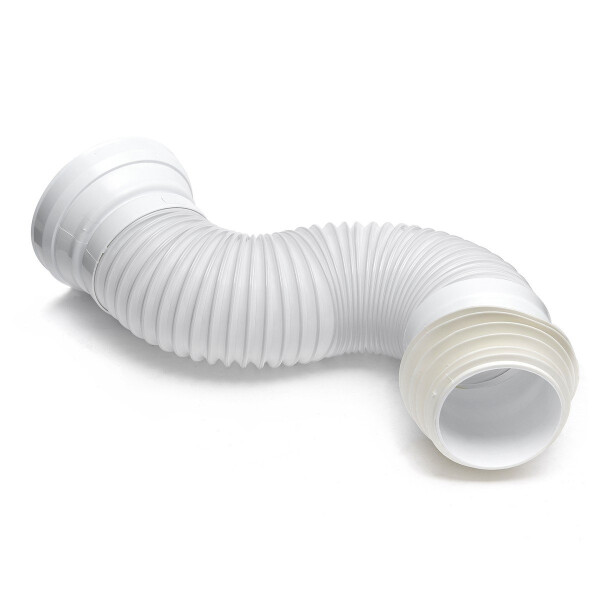 Flexibles WC-Anschlussrohr Anschlussbogen Multi DN110, 275–550 mm, weißes Kunststoff-Flexrohr für Toiletten