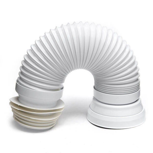 Flexibles WC-Anschlussrohr Anschlussbogen Multi DN110, 275–550 mm, weißes Kunststoff-Flexrohr für Toiletten
