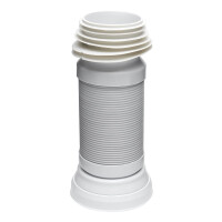 Flexibles WC-Anschlussrohr Anschlussbogen Multi DN110, 275–550 mm, weißes Kunststoff-Flexrohr für Toiletten