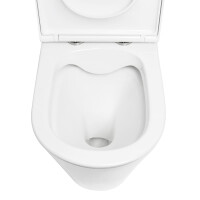 SAT Brevis Stand-Kombi-WC-Set spülrandlos mit erhöhter Sitzfläche 49 cm SoftClose WC-Sitz inkl. flexiblem Anschlussrohr, weiß