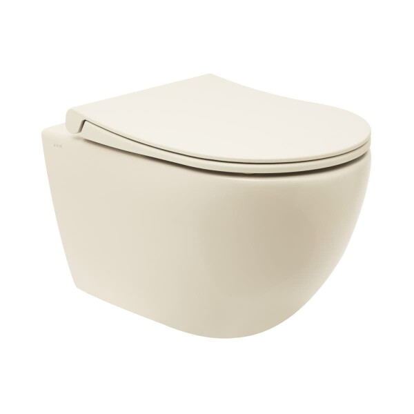 VitrA Project Wand-WC spülrandlos mit SoftClose WC-Sitz, Beige matt