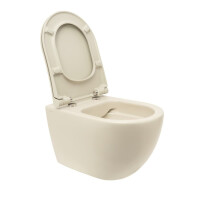 VitrA Project Wand-WC spülrandlos mit SoftClose WC-Sitz, Beige matt