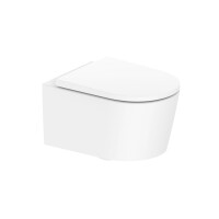 VIGOUR WHITE V4 Wand-WC PowerFlush spülrandlos mit SoftClose TakeOff WC-Sitz, weiß matt