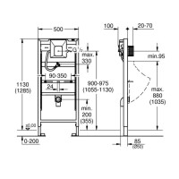 GROHE Rapid SL Vorwandelement Urinal-Set + ROCA NEXO Urinal mit SoftClose-Deckel, Betätigungsplatte, Wandwinkel & Urinalsieb, Weiß