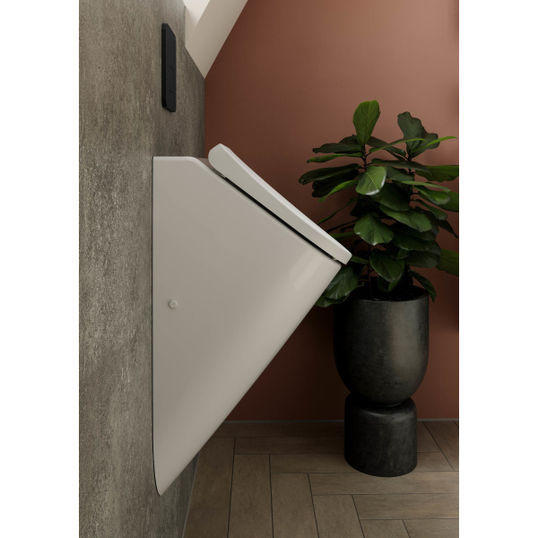 VIGOUR DERBY V3 Urinal CeramicPlus Beschichtung spülrandlos mit SoftClose Deckel Zulauf hinten, weiß