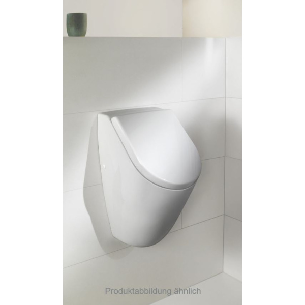 VILLEROY & BOCH Subway Urinal mit SoftClose Deckel & GROHE Wandeinbauspüler mit Betätigungsplatte