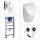 VILLEROY & BOCH O.NOVO Keramik Absaug Urinal mit Deckel, GROHE Vorwandgestell & Betätigungsplatte