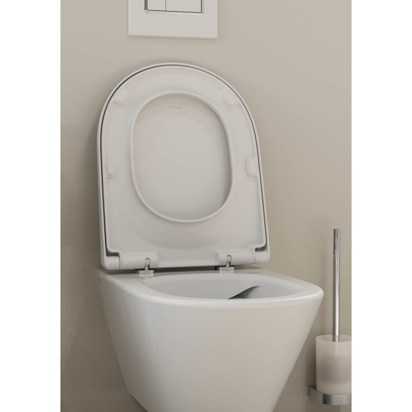 VIGOUR DERBY V3 WC-Sitz Kompakt für kurze Ausladung Absenkautomatik & abnehmbar, weiß