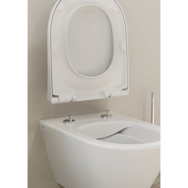 VIGOUR DERBY V3 WC-Sitz Kompakt für kurze Ausladung Absenkautomatik & abnehmbar, weiß