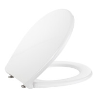VIGOUR Clivia V2 WC-Sitz für Stand-WC ohne Absenkautomatik mit Edelstahl-Scharnier, weiß