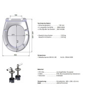VIGOUR Clivia V2 WC-Sitz für Stand-WC ohne Absenkautomatik mit Edelstahl-Scharnier, weiß