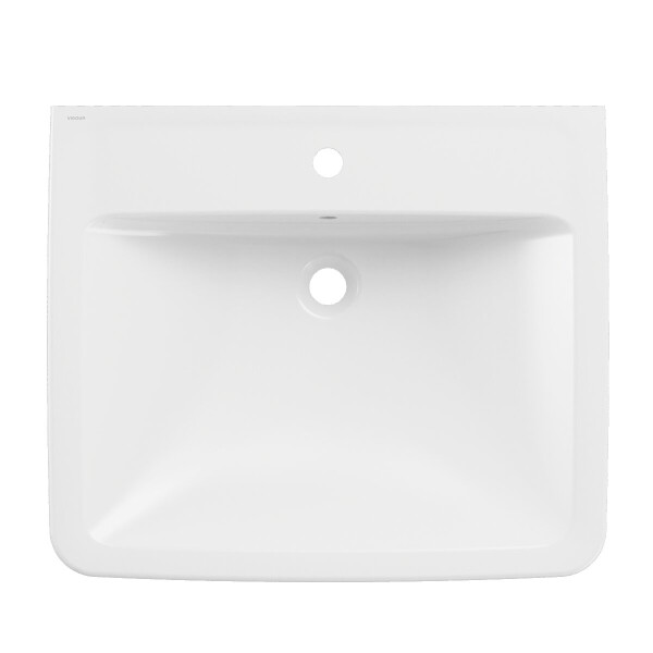 VIGOUR clivia V2 plus care 65x55 cm unterfahrbar barrierefrei mit Hahnloch und Überlauf, weiß