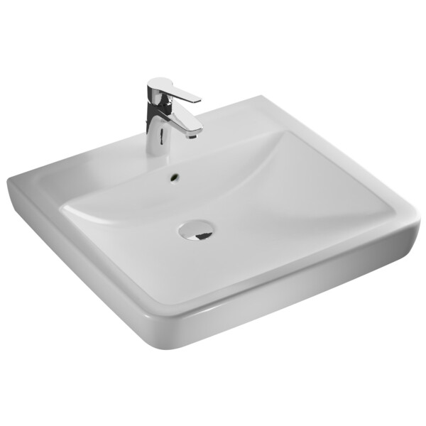 VIGOUR clivia V2 plus care 65x55 cm unterfahrbar barrierefrei mit Hahnloch und Überlauf, weiß