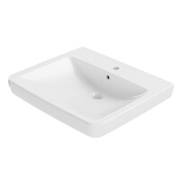 VIGOUR clivia V2 plus care 65x55 cm unterfahrbar barrierefrei mit Hahnloch und Überlauf, weiß