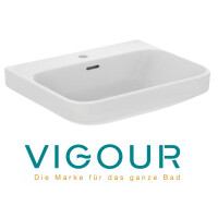 VIGOUR DERBY V3 Waschtisch kompackt 60 x 40 cm mit PflegetectPLUS Beschichtung, weiß