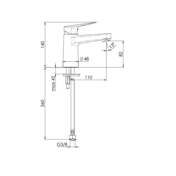 VIGOUR one V1 Einhand-Waschtischbatterie ohne Ablaufgarnitur, verchromt