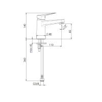 VIGOUR one V1 Einhand-Waschtischbatterie ohne Ablaufgarnitur, verchromt