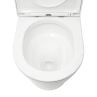 SAT Brevis Stand-Kombi-WC mit Tornado-Spülung Wasseranschluss links/rechts spülrandlos und Vario-Abgang, weiß